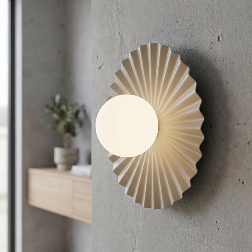 Kinkiet UMBRA M K1 MOKKA OPAL nowoczesny, beżowy, metal fala