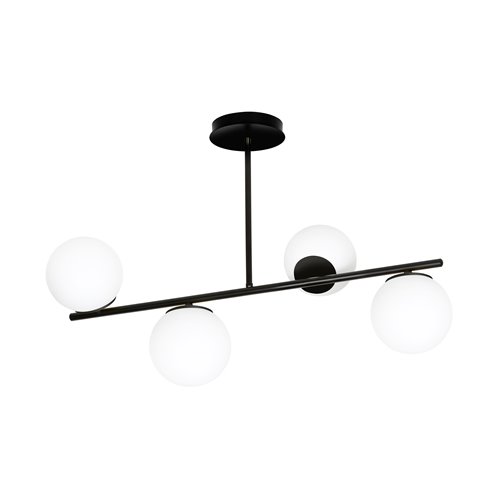 Lampa sufitowa BIOR 4 BLACK klasyczna, klosz, czarno/biała