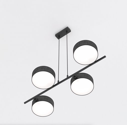 Lampa wisząca DRUMZ 4 BLACK nowoczesna, czarna, abażury