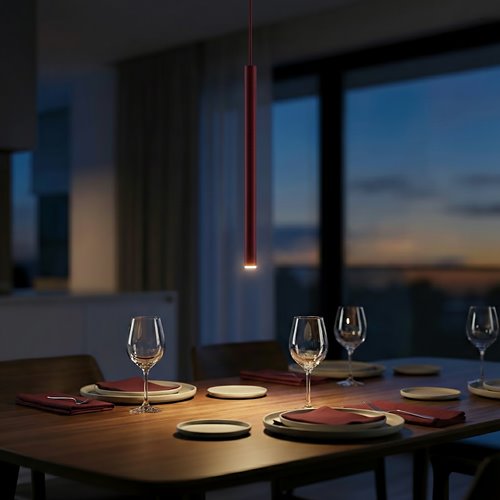 Lampa wisząca SELTER 1 BURGUNDY glamour, sople, burgundowa