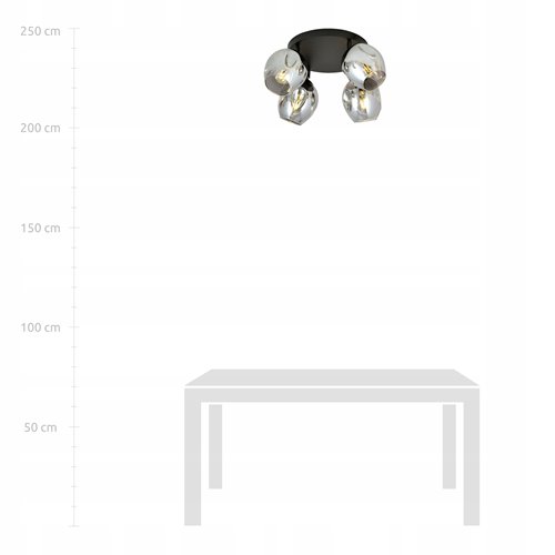 Lampa sufitowa FLOW 4 GRAFIT loft klosz czarna grafit