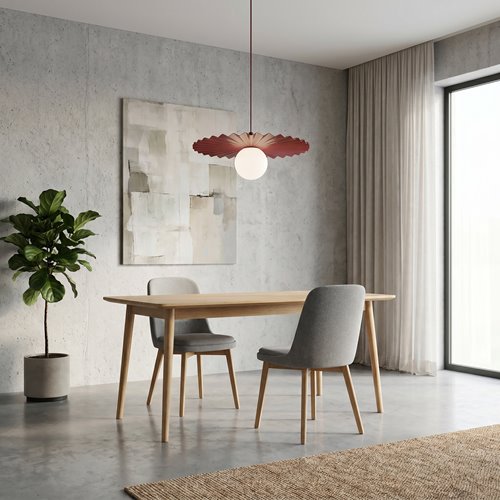 Lampa wisząca UMBRA 1 BURGUNDY nowoczesna, metal, fala