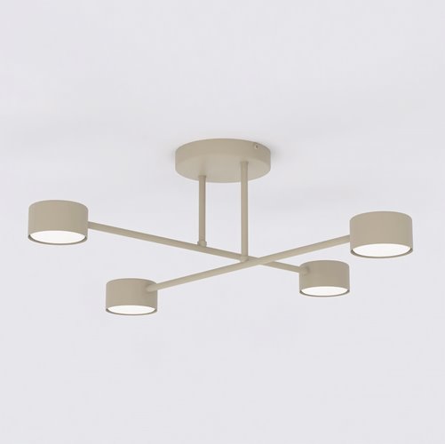 Lampa sufitowa HALO 4 MOKKA minimalistyczna, beżowa, metal