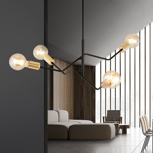 Lampa sufitowa BOLT 4 BLACK GOLD industrialna czarna/złota