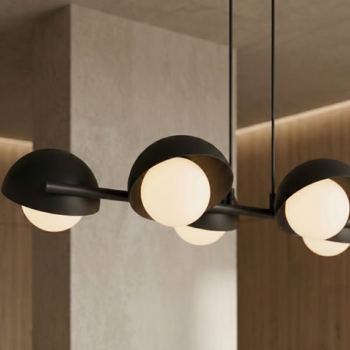 Lampa wisząca BOOM 6 BLACK nowoczesna, czarna, metal