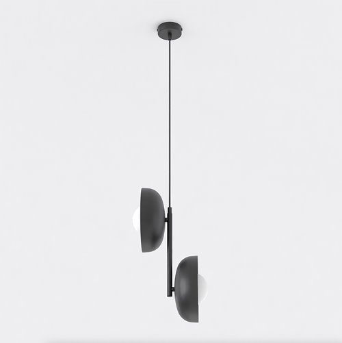 Lampa sufitowa VANILA 2 BLACK loft, czarna, metal