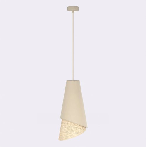 Lampa wisząca MODA 1 MO RATTAN nowoczesna, beżowa, abażur