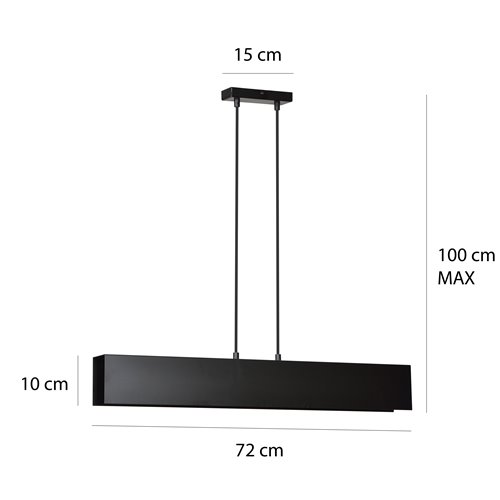 Lampa wisząca GENTOR 3 BLACK minimalistyczna, loft, czarna