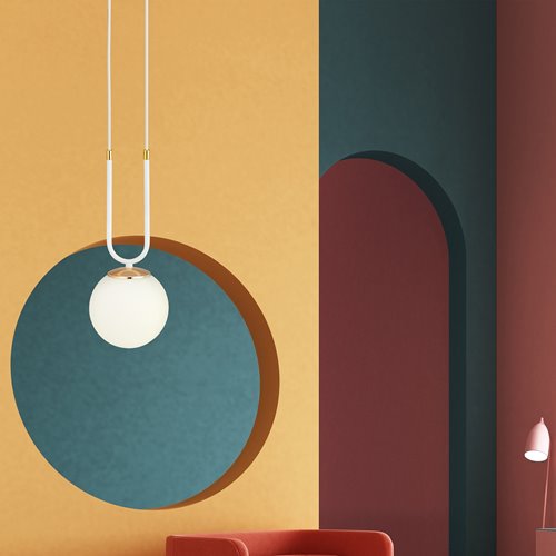 Lampa wisząca GLAM 1 WH/OPAL glamour biała/złota