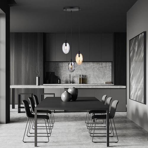 Lampa wisząca ASTRAL 3 BL PREMIUM MIX klosze multikolor