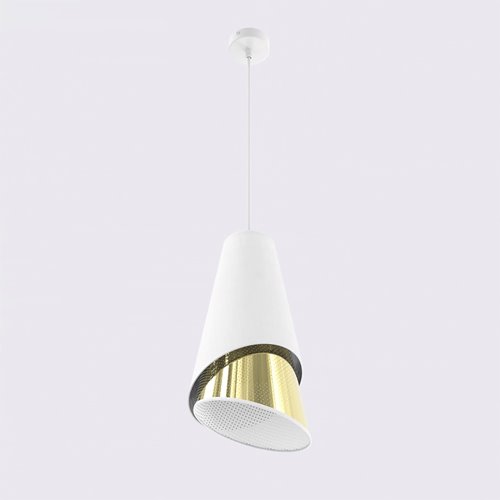 Lampa wisząca MODA 1 WH GOLD LOFT nowoczesna, abażur
