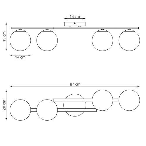 Lampa sufitowa KAIRO 4 MOKKA OPAL plafon, klosz, beżowa