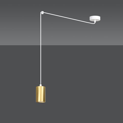 Lampa wisząca TRAKER 1 WH/GOLD nowoczesna pająk biało/złota