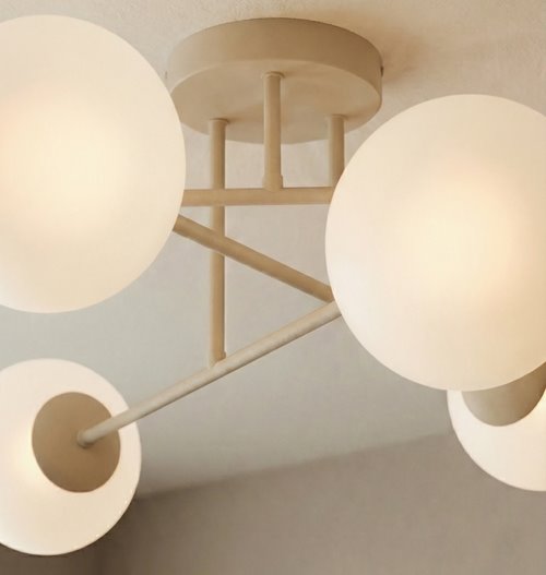 Lampa sufitowa ROMA 6 MOKKA nowoczesna, klosz, beżowa, biała