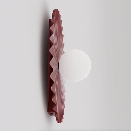 Kinkiet UMBRA L K1 BURGUNDY OPAL nowoczesny, metal, fala