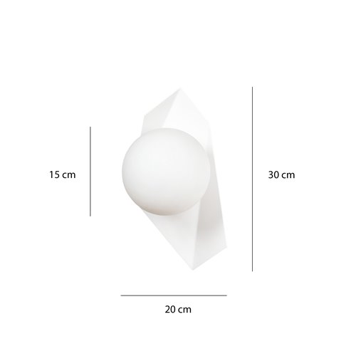 Kinkiet DRIFTON K1 WHITE nowoczesny, klosz, biały