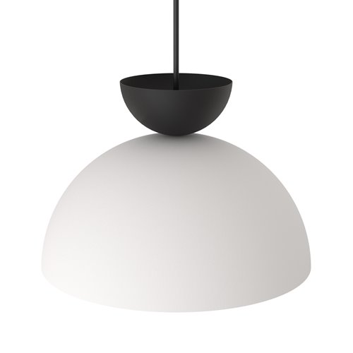 Lampa wisząca LUNARO 1S BL WHITE/BLACK loft, biała, metal