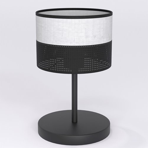 Lampka nocna KARBON LN1 BL GRAY abażur, szara, klasyczna