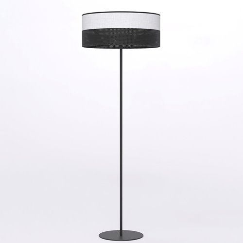 Lampa podłogowa KARBON LP1 BL GRAY klasyczna, szara, abażur
