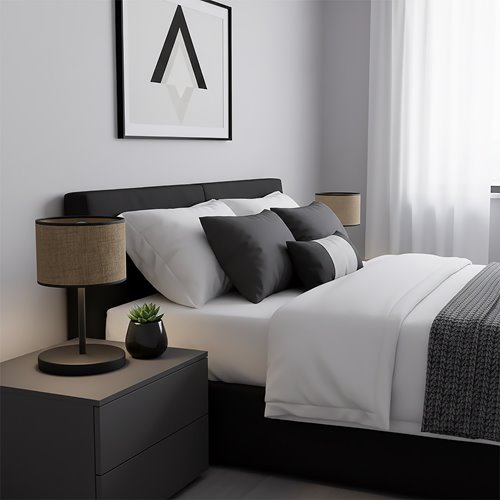 Lampka nocna ECO LN1 BROWN abażur, brązowa, klasyczna