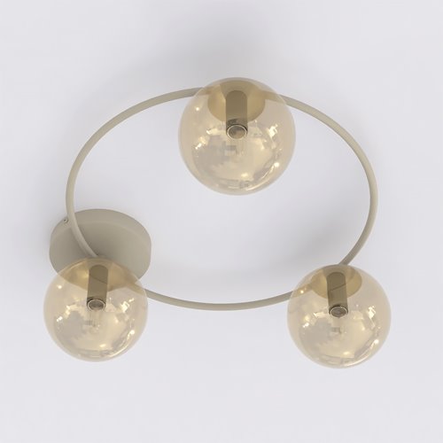 Lampa sufitowa SOPRA 3 MOKKA AMBER plafon klosze beżowa