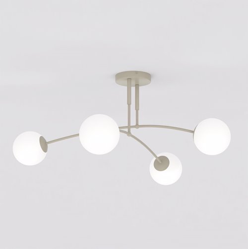 Lampa sufitowa PREGOS 4 MOKKA OPAL klasyczna, klosz, beżowa