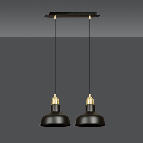 Lampa wisząca IBOR 2 BLACK wyjątkowa regulowana czarno/złota