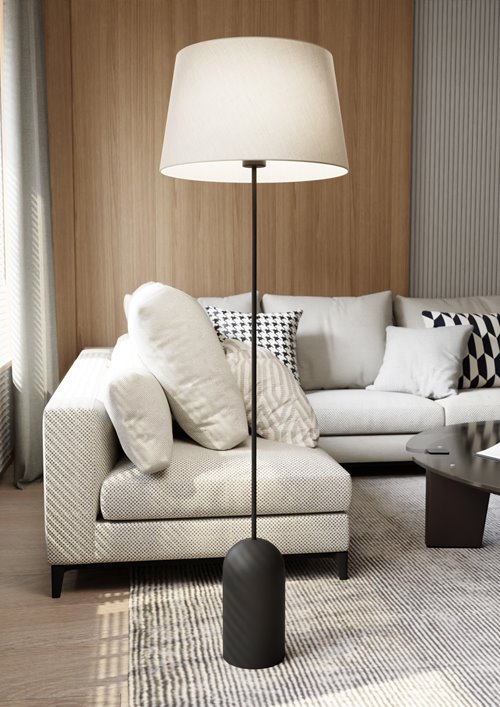Lampa podłogowa PEARL LP1 BEIGE abażur, beż, klasyczna