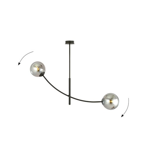 Lampa sufitowa HUNTER 2 BLACK/GRAFIT klosze czarna/grafit
