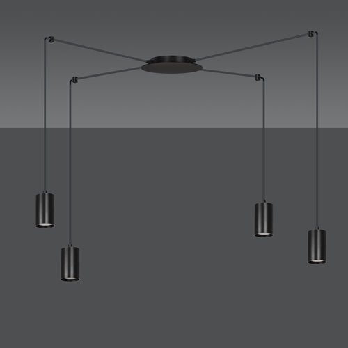 Lampa wisząca TRAKER 4 BL/BLACK nowoczesna, pająk, czarna