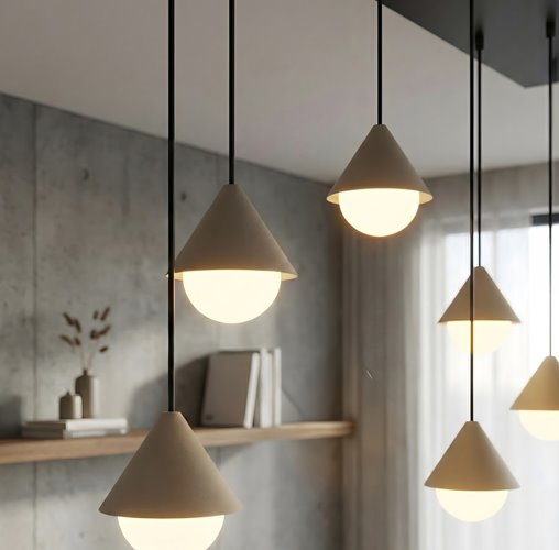 Lampa wisząca GIRO 6 BL MOKKA nowoczesna, beżowa, metal