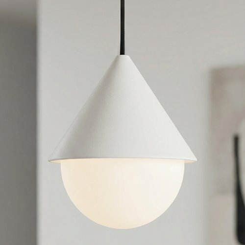 Lampa wisząca GIRO 1 BL WHITE nowoczesna, czarna biała metal