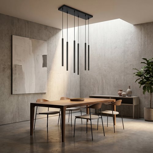 Lampa wisząca SELTER 6 BLACK nowoczesna, sople, czarna