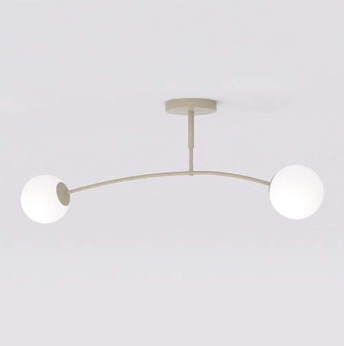 Lampa sufitowa PREGOS 2 MOKKA OPAL klasyczna, klosz, beżowa