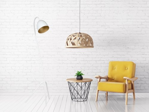 Lampa podłogowa HARIS LP1 WHITE / GOLD loft, biało/złota