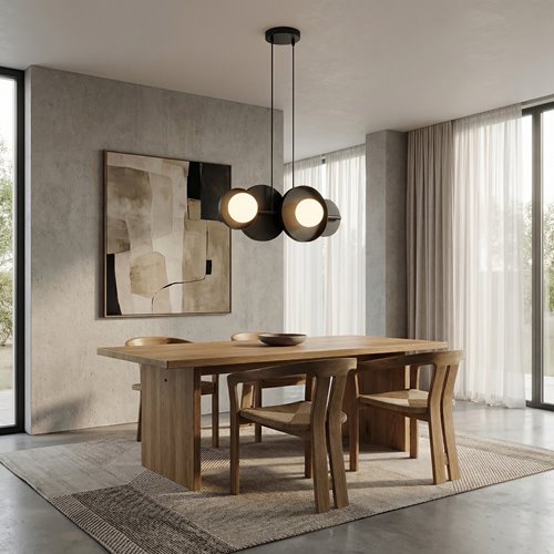 Lampa wisząca MODEL 4 BLACK loft, czarna, metal