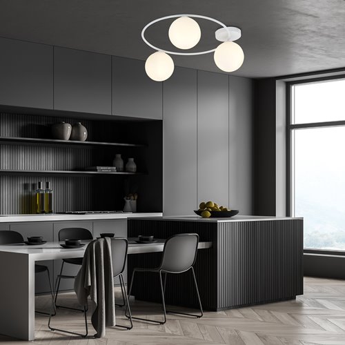 Lampa sufitowa SOPRA 3 WH OPAL plafon klosze kule, biała