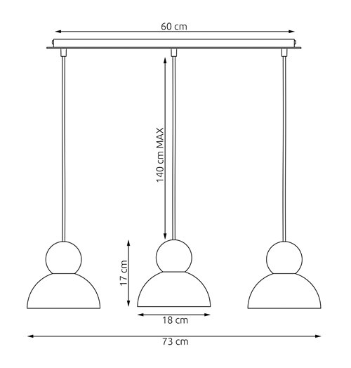 Lampa wisząca KAKI 3 BLACK nowoczesna, czarna, metal drewno