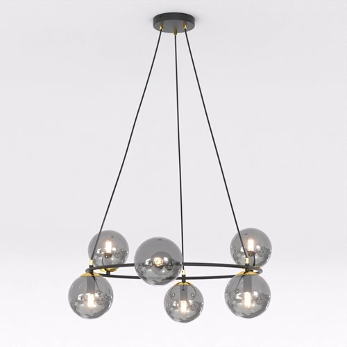 Lampa wisząca AZURA 6 BL GRAFIT wyjątkowa, nowoczesna, szkło