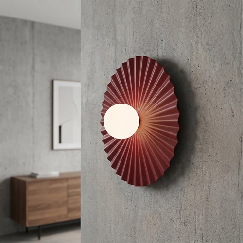 Kinkiet UMBRA L K1 BURGUNDY OPAL nowoczesny, metal, fala
