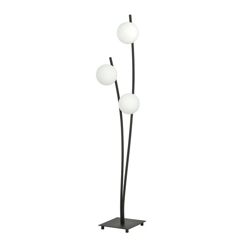 Lampa podłogowa HUNTER LP3 BLACK/OPAL kule czarna/biała