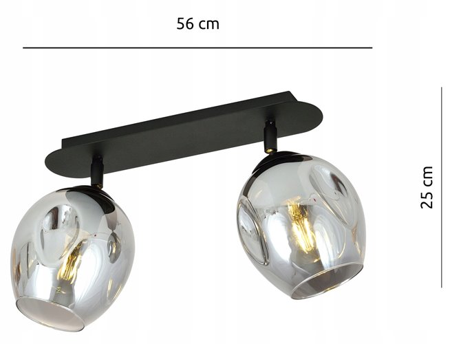 Lampa sufitowa FLOW 2 BL GRAFIT loft klosz czarna grafit