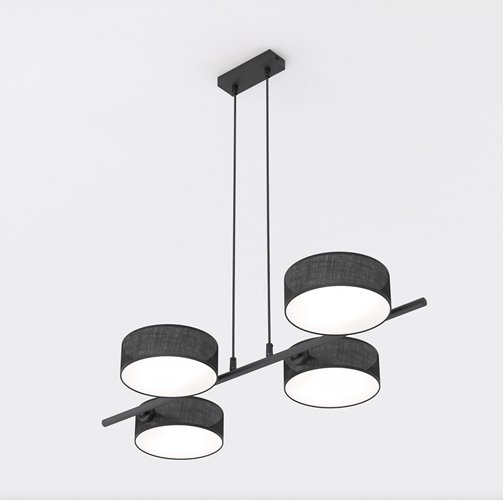 Lampa wisząca DRUMZ 4 BLACK nowoczesna, czarna, abażury
