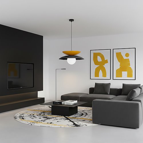 Lampa wisząca NAGOYA 1 BL ORANGE loft, japandi, metal