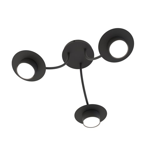 Lampa sufitowa ENSO 3 BL BLACK plafon, czarna, metal, loft