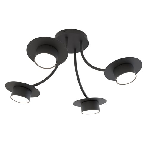 Lampa sufitowa ENSO 4 BL BLACK plafon, czarna, metal, loft