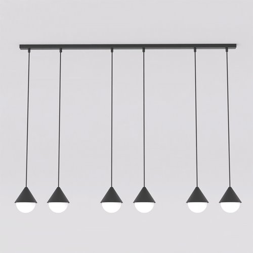 Lampa wisząca GIRO 6 PREM BLACK nowoczesna, czarna, metal