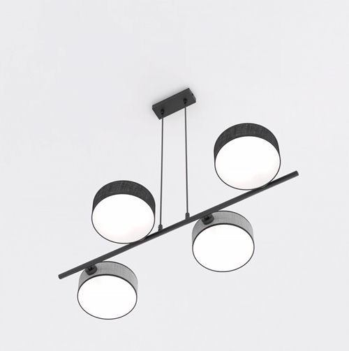 Lampa wisząca DRUMZ 4 MIX2 nowoczesna, szara, abażury
