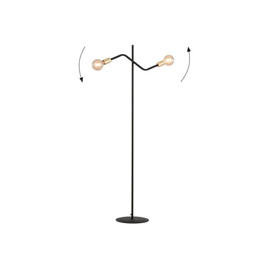 Lampa podłogowa BOLT LP2 BLACK GOLD loft czarna/złota
