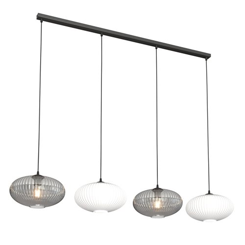 Lampa wisząca COCO 4 BL MIX, duży klosz, biały, grafit